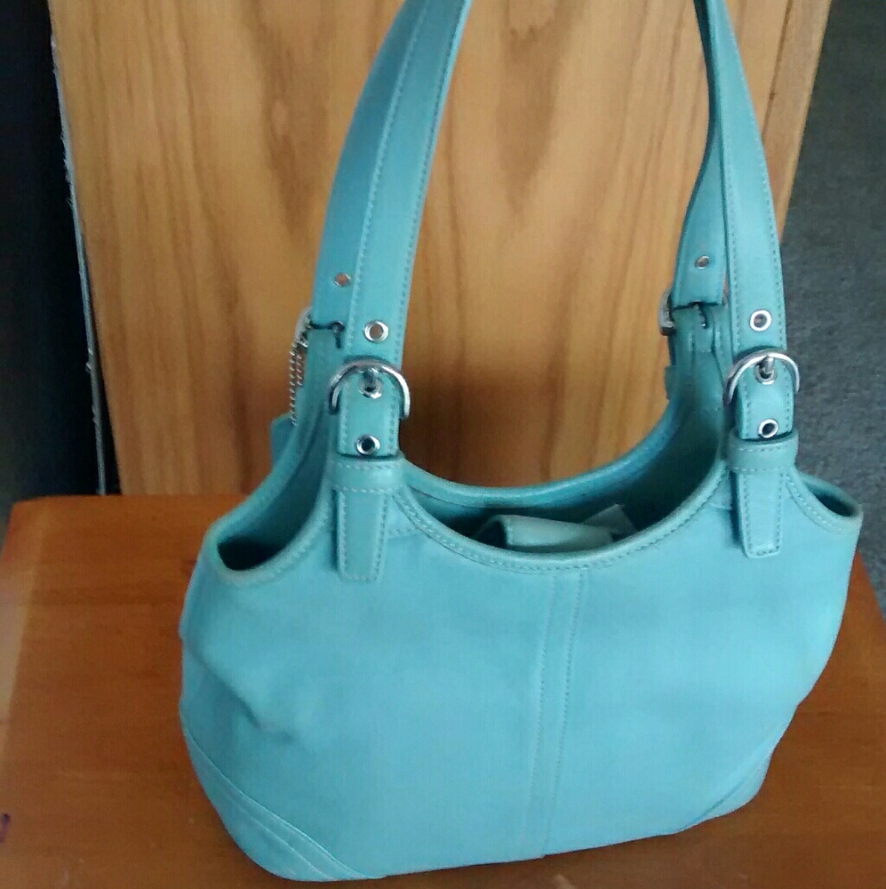 Coach Lt Blue All Glove Leather Bag  Price Firm